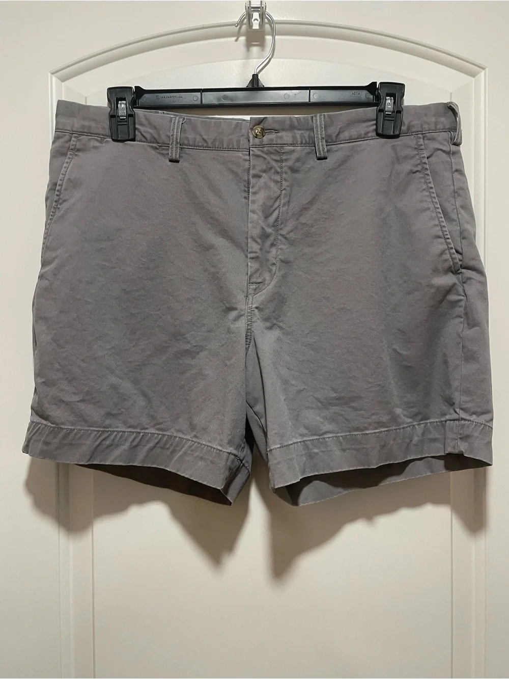 Polo Ralph Lauren Mens Sz 36 5” Gray Flat-Front Stretch Classic Fit Chino Shorts